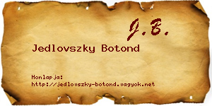 Jedlovszky Botond névjegykártya